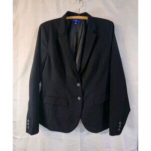 Women's Apt 9 Blazer Jacket Front Buttons Black Size 16